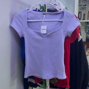 NWT Free People Ribbed Lavender Top